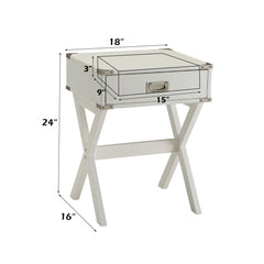 Babs White End Table - Ornate Home