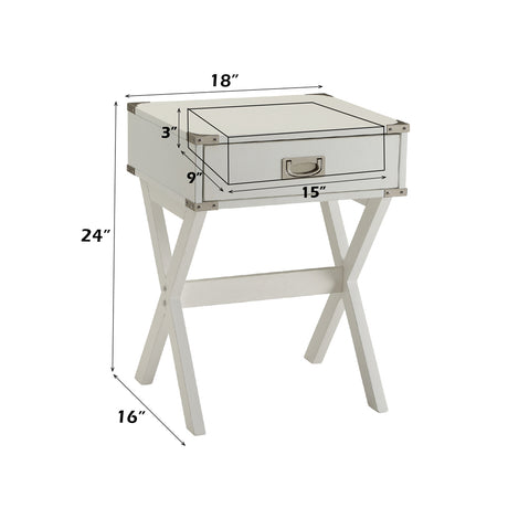 Babs White End Table - Ornate Home