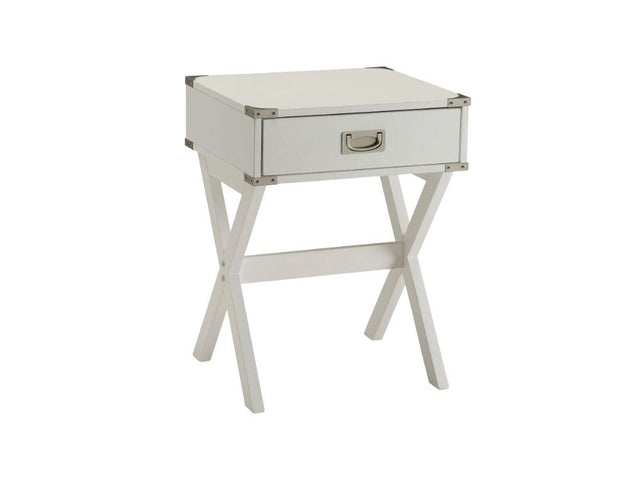 Babs White End Table - Ornate Home