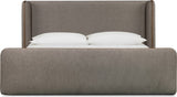 Bacall Mushroom/Claystone California King Wingback Wood Bed - Ornate Home