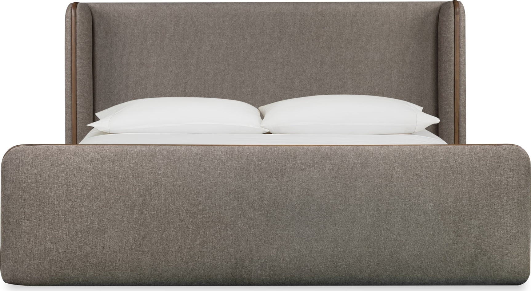 Bacall Mushroom/Claystone California King Wingback Wood Bed - Ornate Home