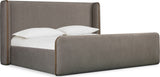 Bacall Mushroom/Claystone California King Wingback Wood Bed - Ornate Home