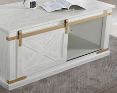 Bacerra Antique White/Gold Coffee Table - Ornate Home