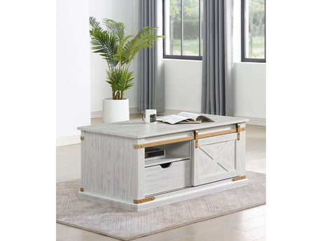 Bacerra Antique White/Gold Coffee Table - Ornate Home