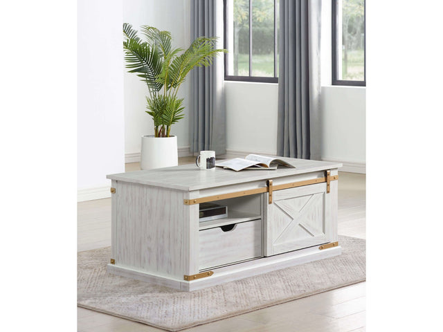 Bacerra Antique White/Gold Coffee Table - Ornate Home