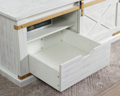 Bacerra Antique White/Gold Coffee Table - Ornate Home