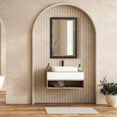 Bach Walnut/Brass Rectangle Mirror - Ornate Home
