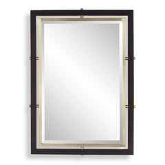 Bach Walnut/Brass Rectangle Mirror - Ornate Home