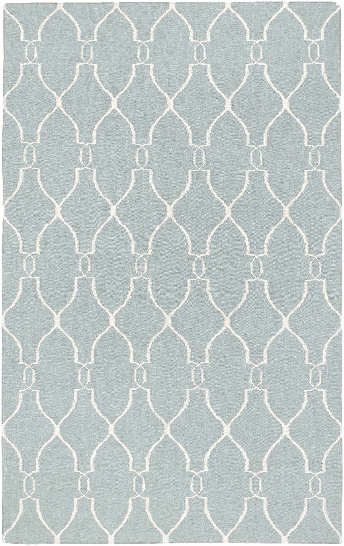 Baconton Blue/Beige Trellis Wool Rug - Clearance - Ornate Home