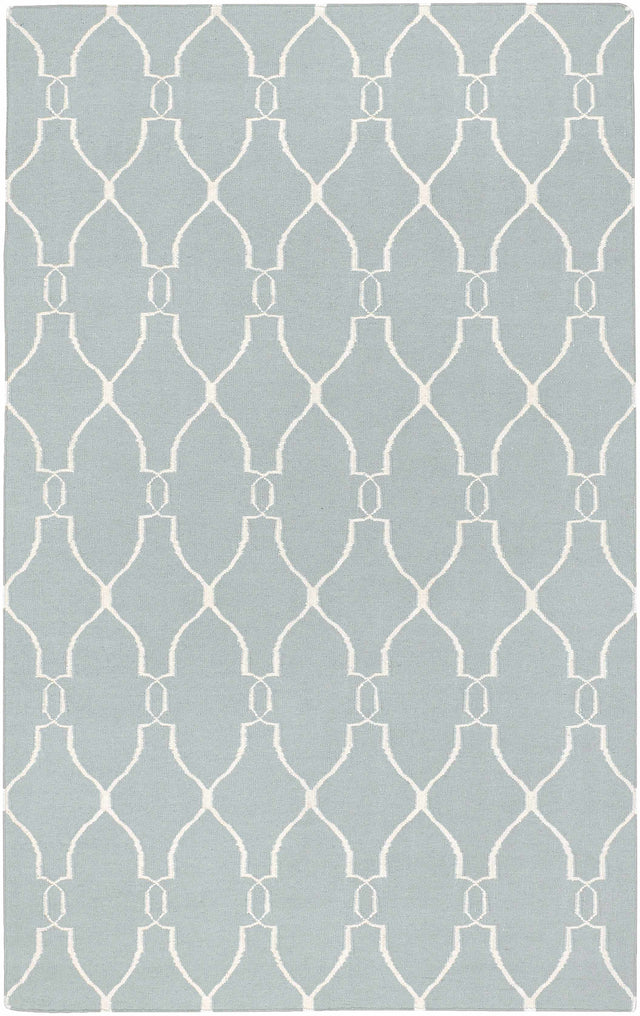Baconton Blue/Beige Trellis Wool Rug - Clearance - Ornate Home