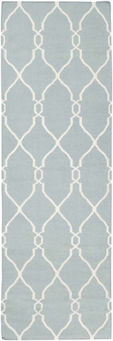 Baconton Blue/Beige Trellis Wool Rug - Clearance - Ornate Home