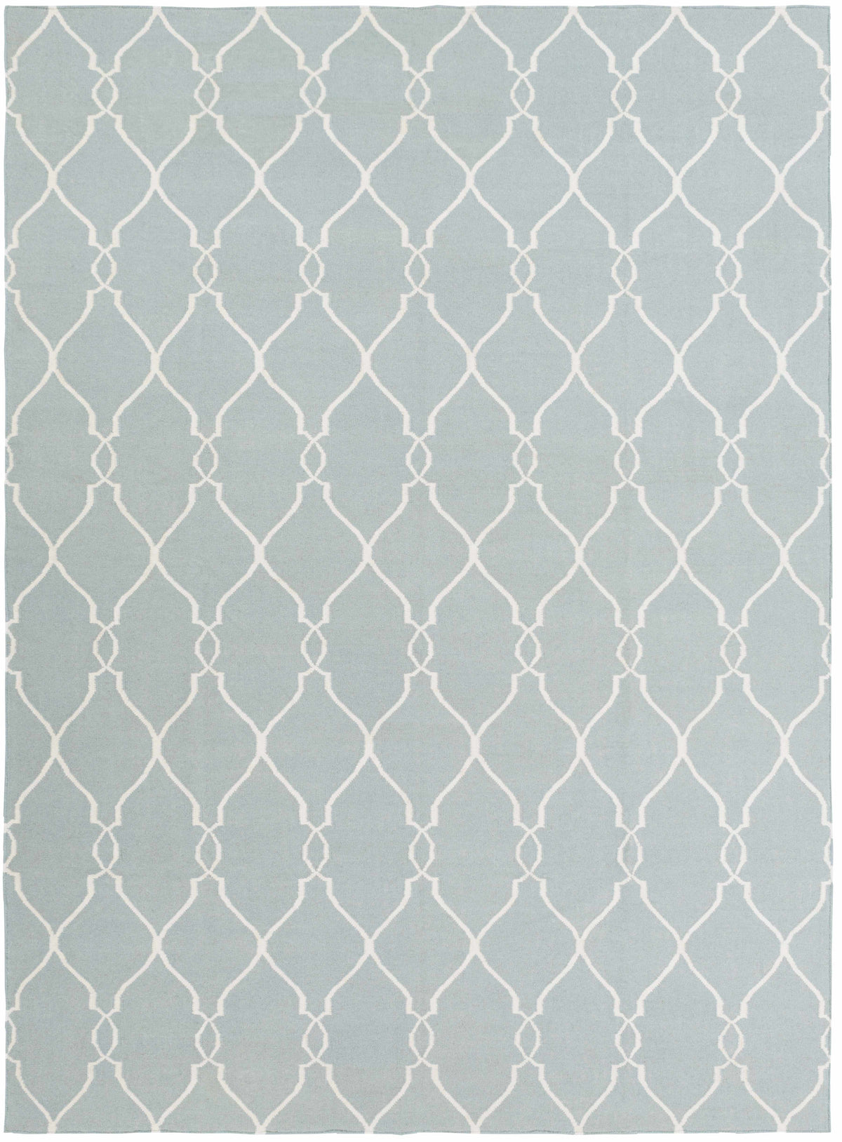 Baconton Blue/Beige Trellis Wool Rug - Clearance - Ornate Home