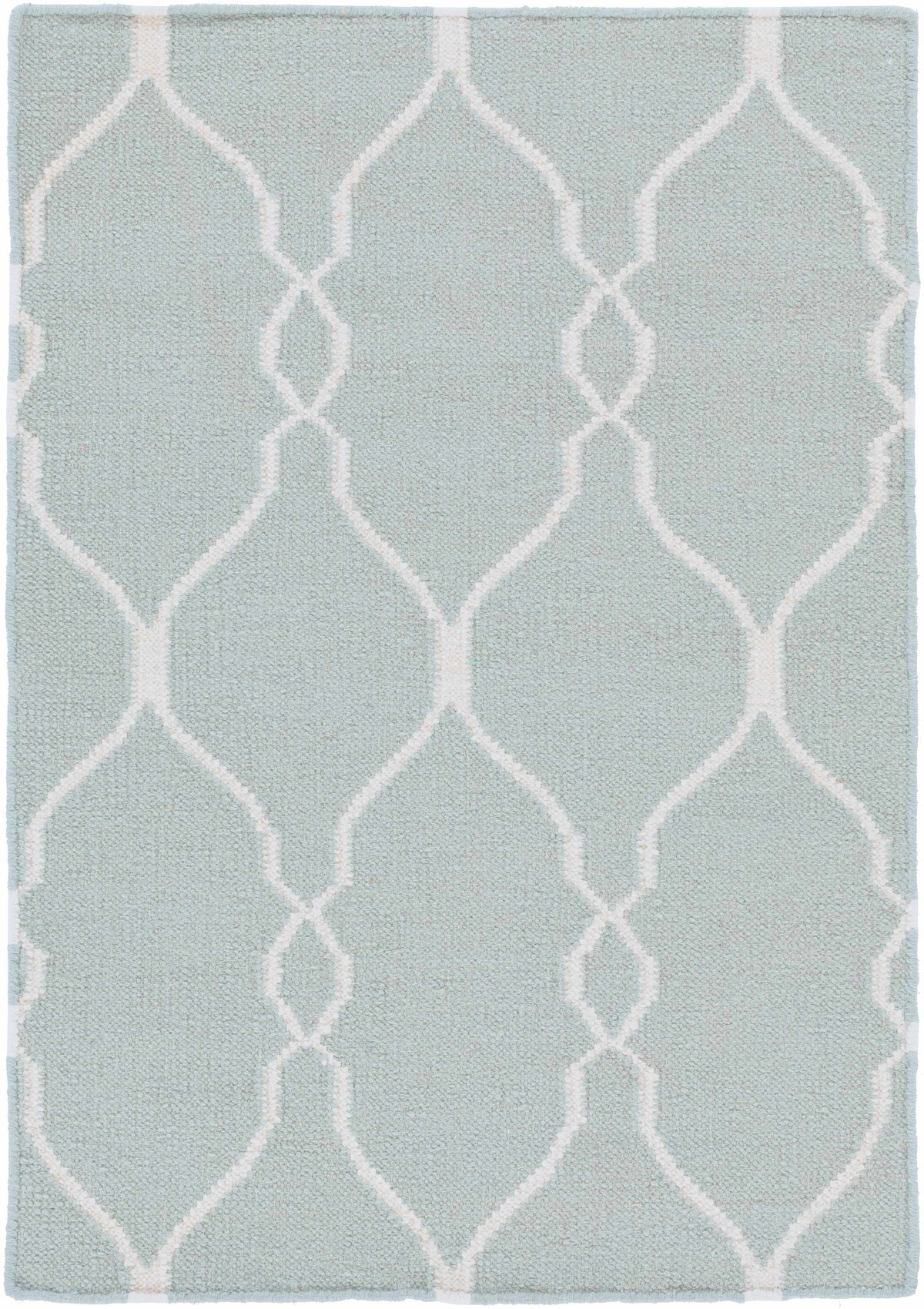 Baconton Blue/Beige Trellis Wool Rug - Clearance - Ornate Home