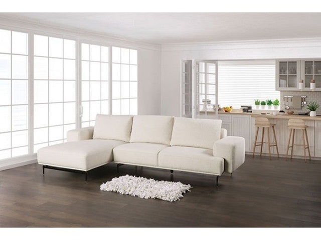 Baerum Linen White Left Chaise Sectional - Ornate Home