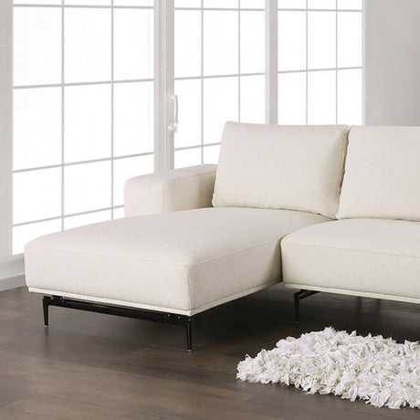 Baerum Linen White Left Chaise Sectional - Ornate Home