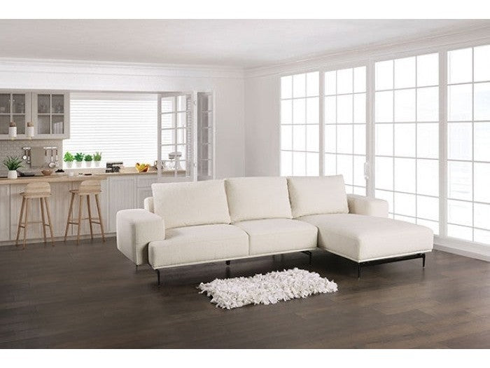 Baerum Linen White Right Chaise Sectional - Ornate Home