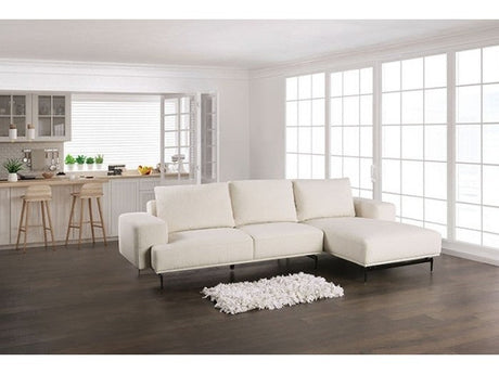 Baerum Linen White Right Chaise Sectional - Ornate Home