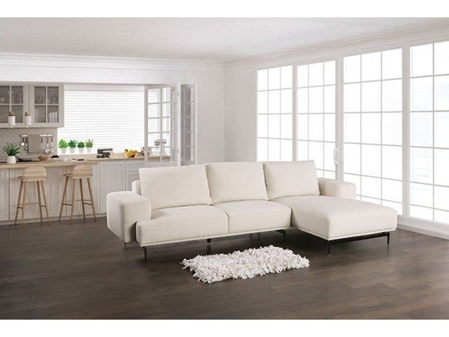 Baerum Linen White Right Chaise Sectional - Ornate Home
