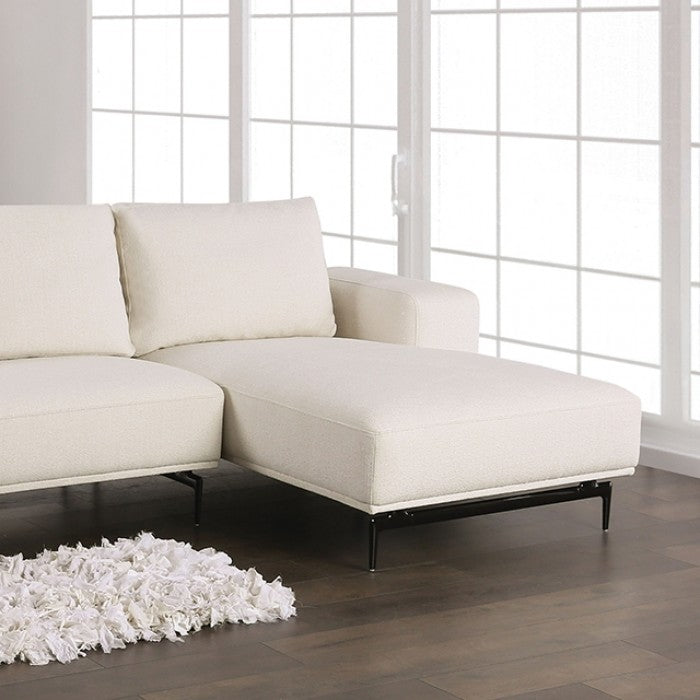 Baerum Linen White Right Chaise Sectional - Ornate Home