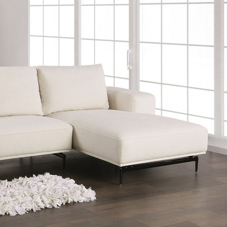 Baerum Linen White Right Chaise Sectional - Ornate Home