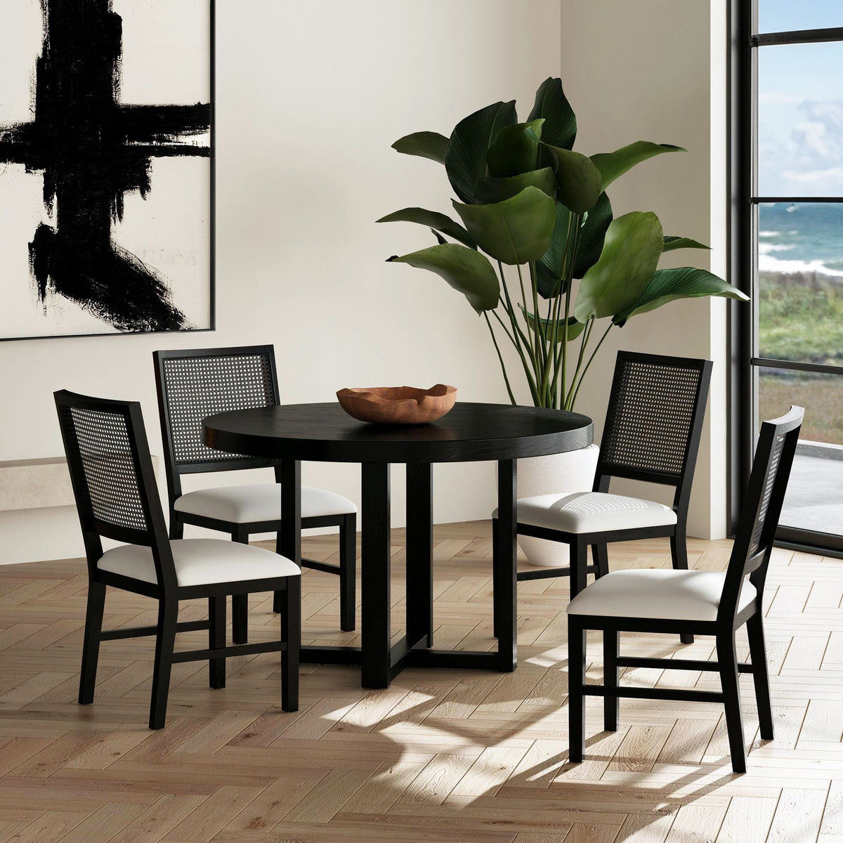 Bahama Breeze Black/White Dining Chair (Set of 2) - Ornate Home