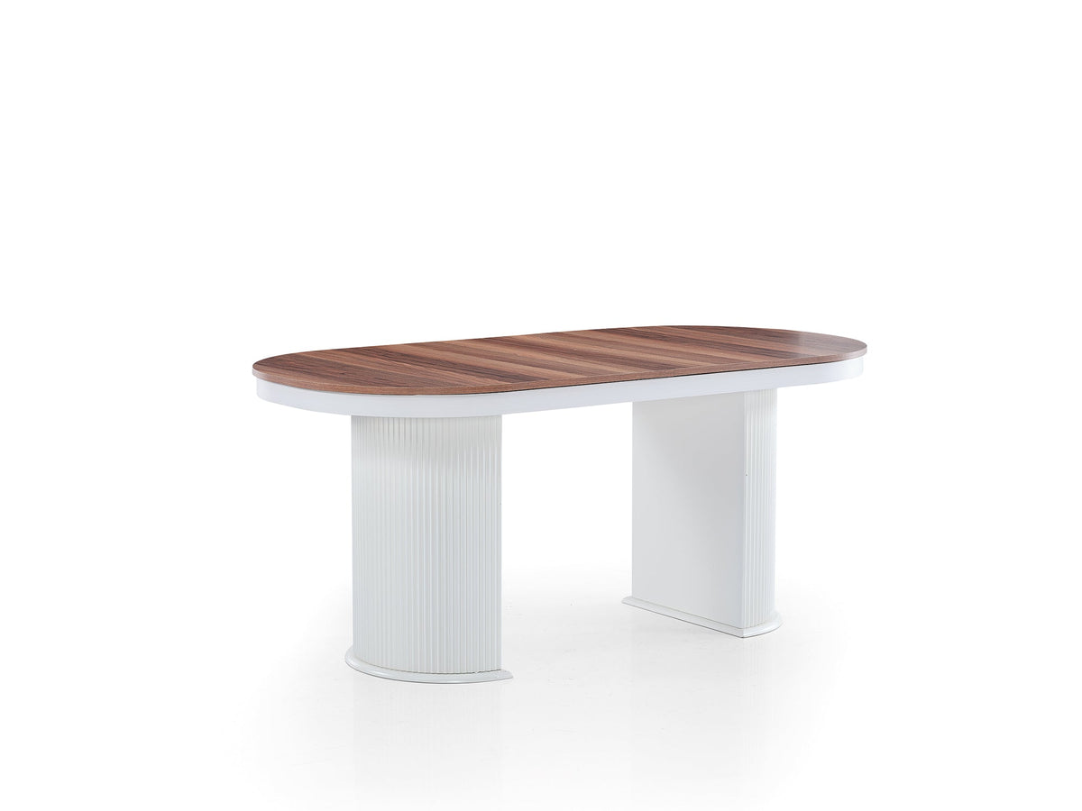 Bahama Walnut/White Dining Table - Ornate Home