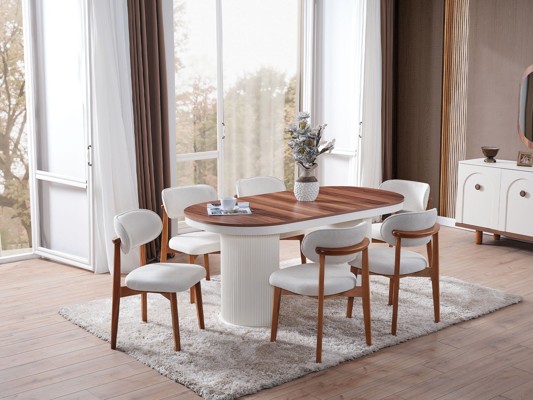 Bahama Walnut/White Dining Chair