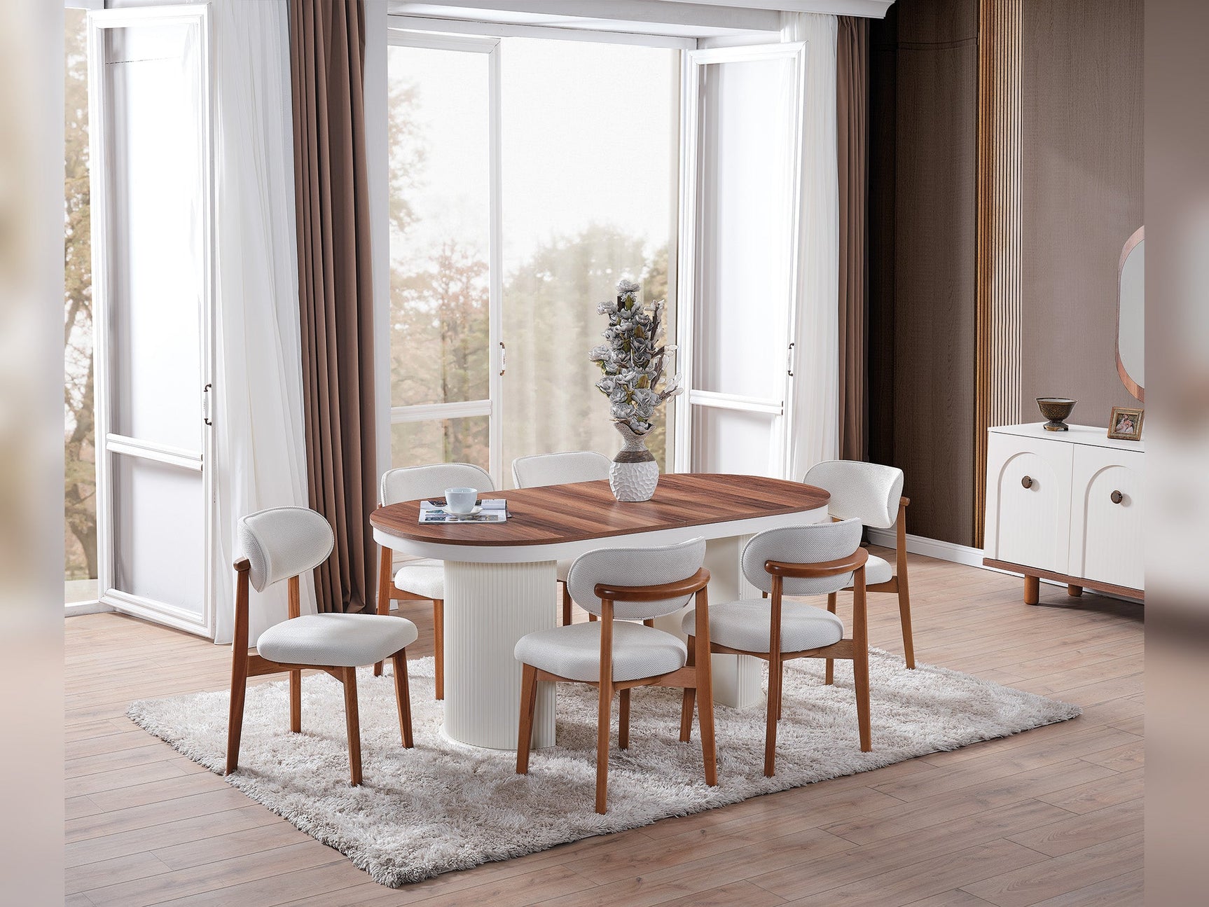 Bahama Walnut/White Dining Chair