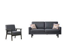 Bahamas Dark Gray 70"W Linen Sofa & Chair Set - Ornate Home