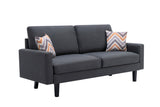 Bahamas Dark Gray 70"W Linen Sofa - Ornate Home