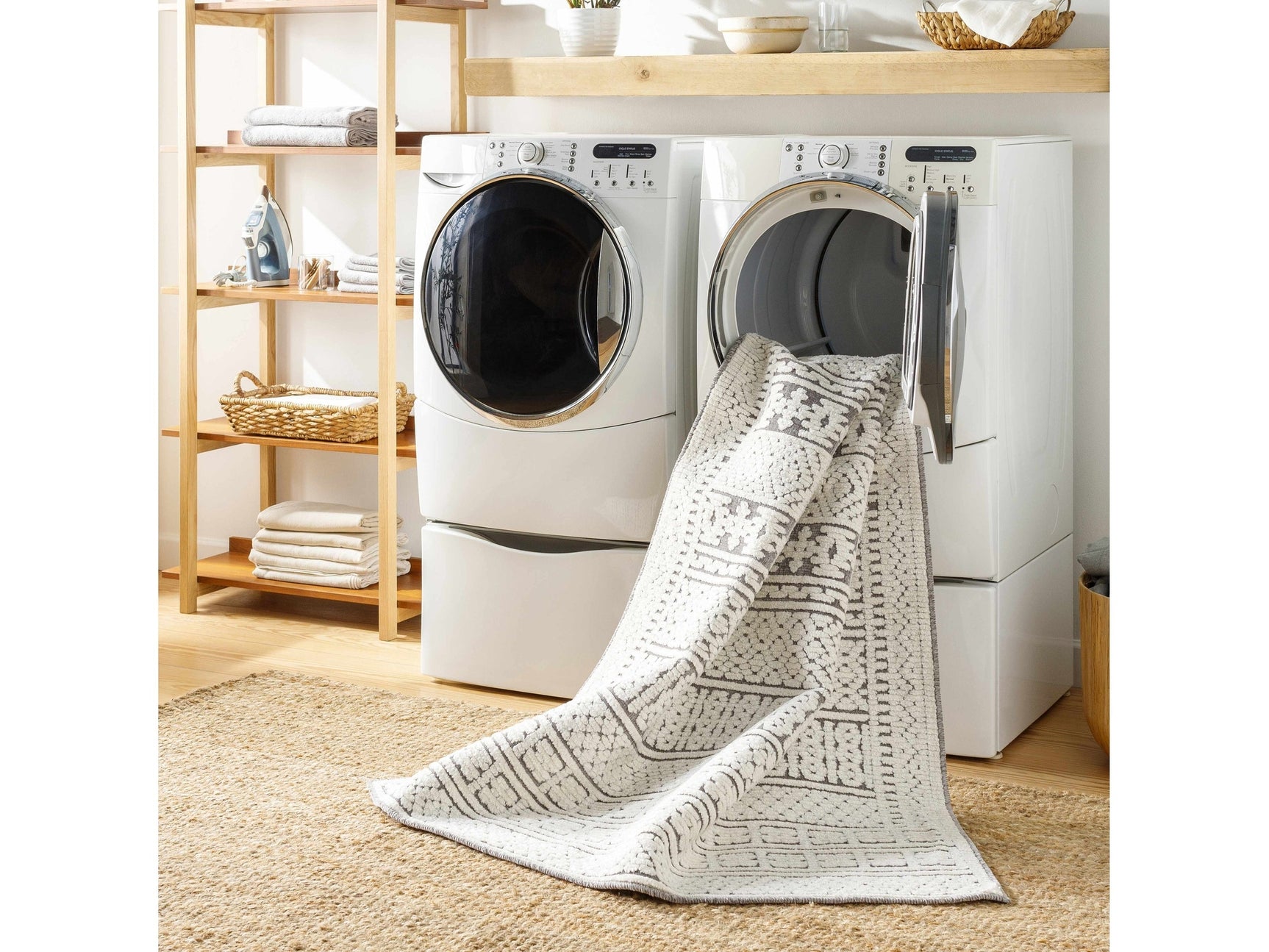 Bahar Cream & Gray Washable Area Rug - Clearance - Ornate Home