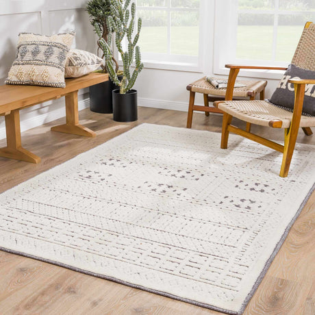 Bahar Cream & Gray Washable Area Rug - Clearance - Ornate Home