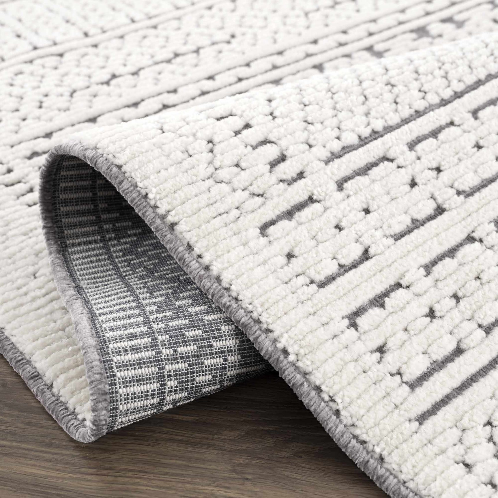 Bahar Cream & Gray Washable Area Rug - Clearance - Ornate Home