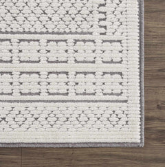 Bahar Cream & Gray Washable Area Rug - Clearance - Ornate Home