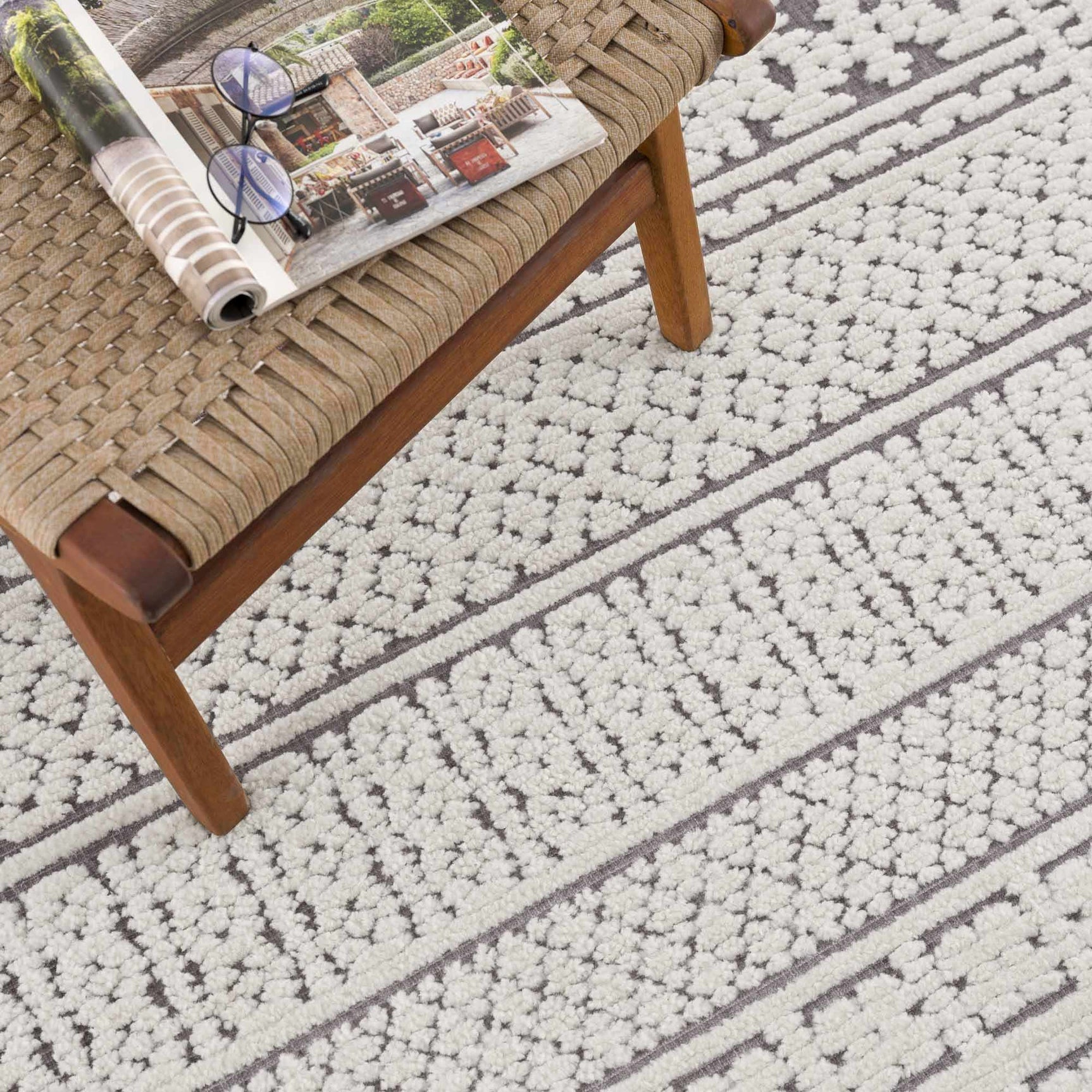 Bahar Cream & Gray Washable Area Rug - Clearance - Ornate Home