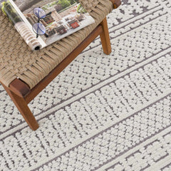 Bahar Cream & Gray Washable Area Rug - Clearance - Ornate Home