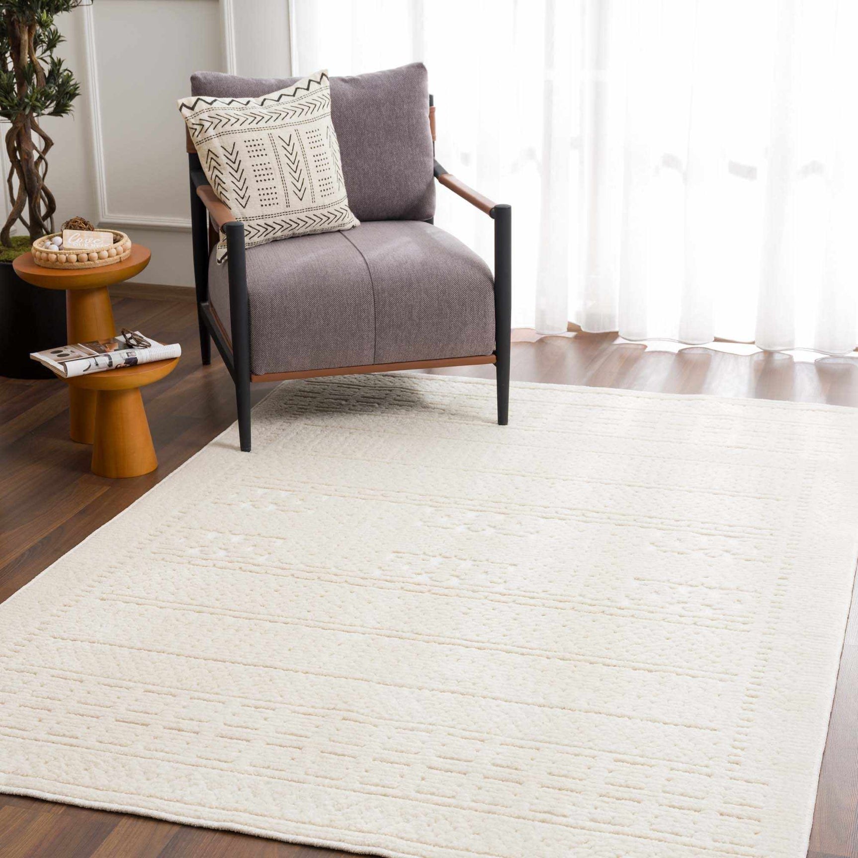 Bahar Cream Washable Area Rug - Ornate Home