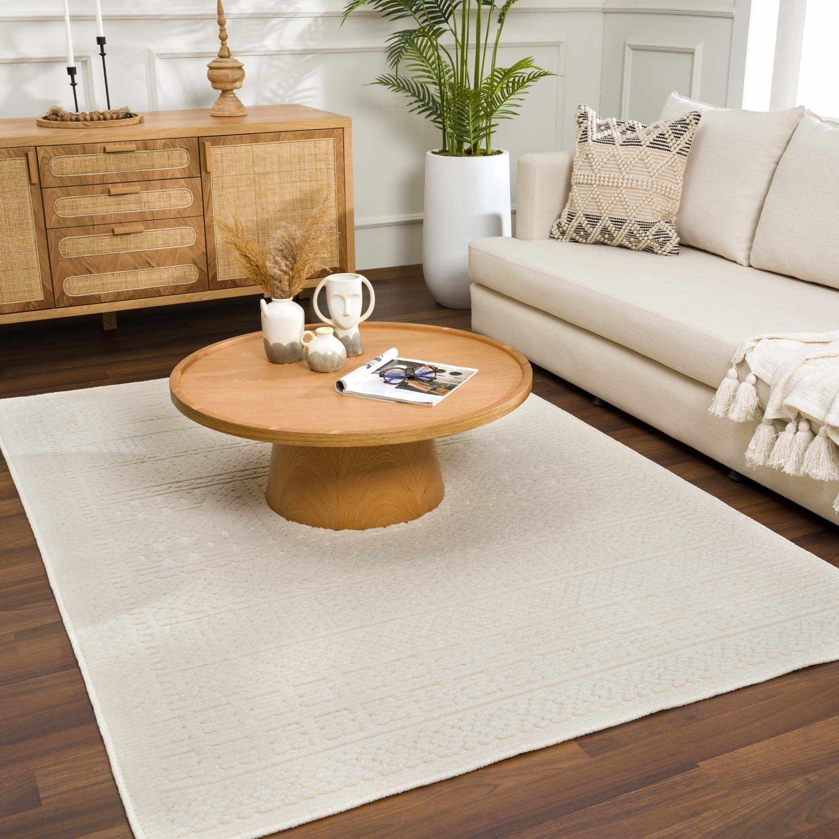 Bahar Cream Washable Area Rug - Ornate Home