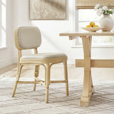 Bahari Natural/Beige Upholstered Rattan Dining Chair - Ornate Home