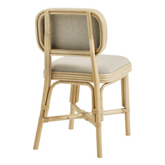 Bahari Natural/Beige Upholstered Rattan Dining Chair - Ornate Home