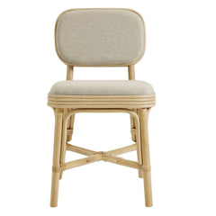 Bahari Natural/Beige Upholstered Rattan Dining Chair - Ornate Home