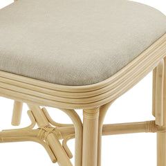 Bahari Natural/Beige Upholstered Rattan Dining Chair - Ornate Home