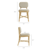 Bahari Natural/Beige Upholstered Rattan Dining Chair - Ornate Home