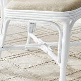 Bahari White/Light Beige Upholstered Rattan Dining Chair - Ornate Home