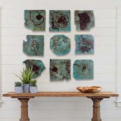 Bahati Blue Wood Wall Décor (Set of 9) - Ornate Home