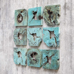 Bahati Blue Wood Wall Décor (Set of 9) - Ornate Home