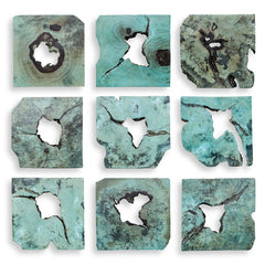 Bahati Blue Wood Wall Décor (Set of 9) - Ornate Home