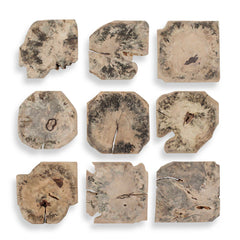 Bahati Brown Wood Bleached Wall Decor (Set of 9) - Ornate Home