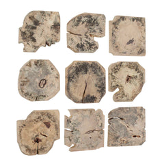 Bahati Brown Wood Bleached Wall Decor (Set of 9) - Ornate Home