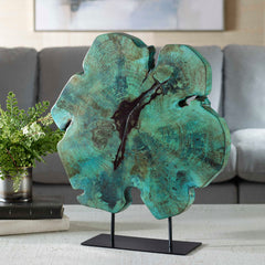 Bahati Wood Blue Sculpture - Ornate Home